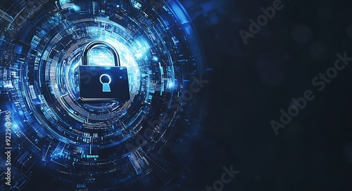 Abstract digital background with cyber security and data  photo