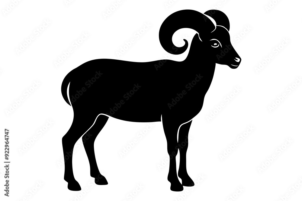 Obraz premium Bighorn sheep, bighorn sheep silhouette vector