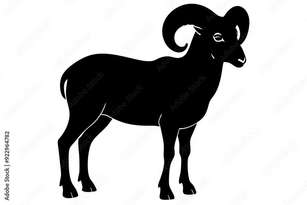 Bighorn sheep, bighorn sheep silhouette vector


