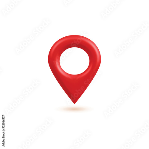 location icon mark. Realistic 3d red Locate pin gps map design png transparent background. Vector illustration	