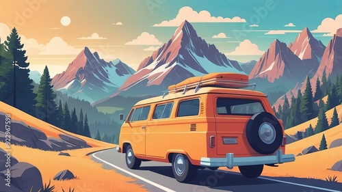 bus in the mountains