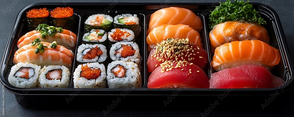Sushi Platter with Nigiri, Maki, and Sashimi - Photo Sushi Platter with Nigiri, Maki, and Sashimi - Photo