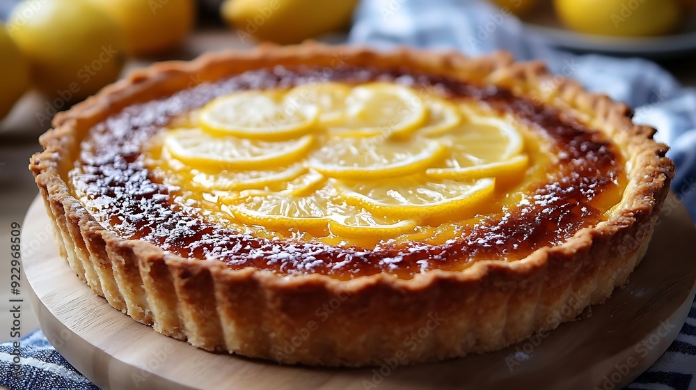 Lemon Tart with Lemon Slices - A Delicious Dessert - Food Photography Lemon Tart with Lemon Slices - A Delicious Dessert - Food Photography