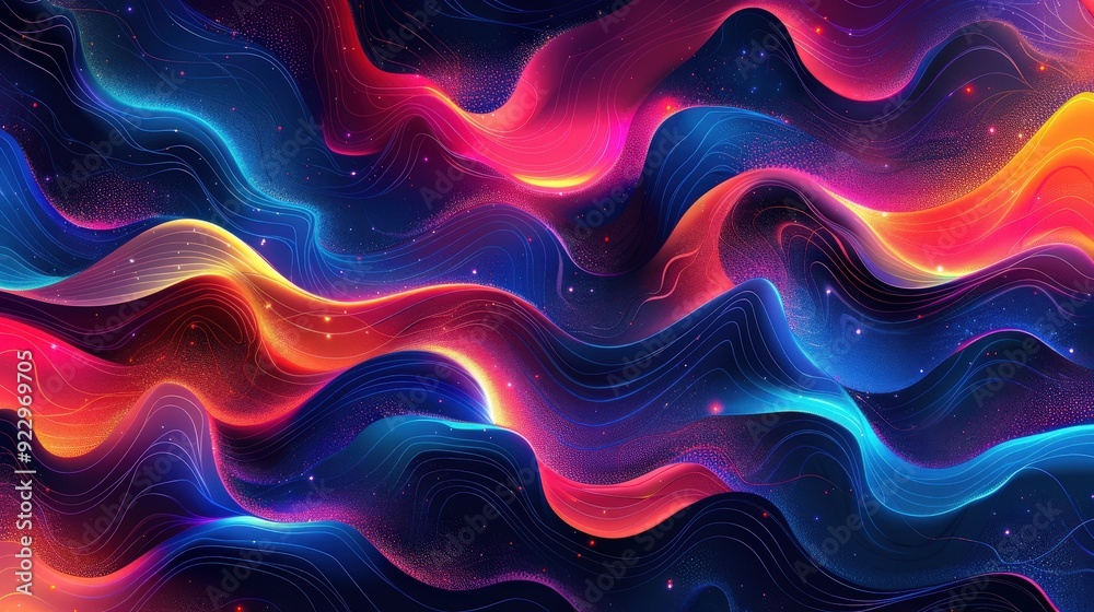 Design an abstract background with vector art, showcasing a modern style with vibrant colors and intricate patterns Design an abstract background with vector art, showcasing a modern style with vibrant colors and intricate patterns
