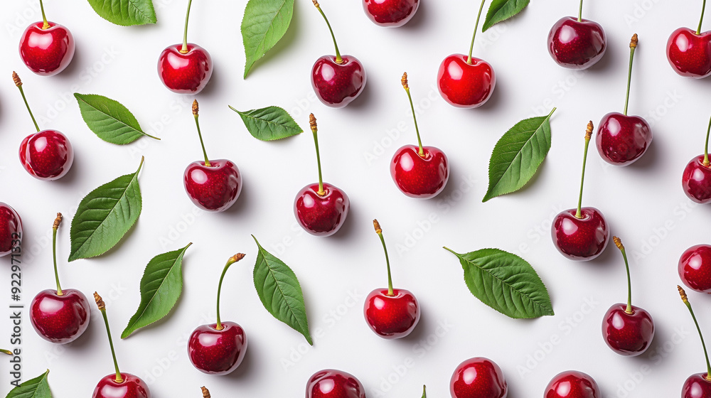 Pattern of cherries on a white background Pattern of cherries on a white background