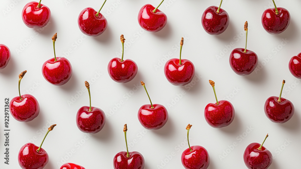 Pattern of cherries on a white background Pattern of cherries on a white background