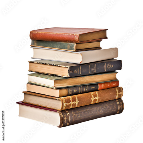 Isolated Clean Pile of Book Transparent PNG Files Graphic Resource