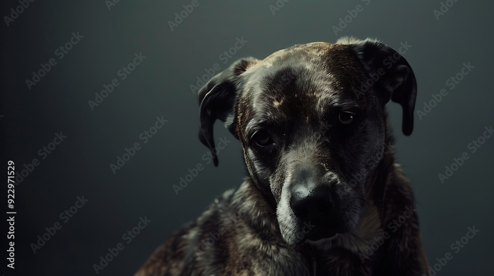 Animal with a poker face a dog sitting still with an expressionless face its serious demeanor adding an intriguing twist to the concept of hidden emotions Animal with a poker face a dog sitting still with an expressionless face its serious demeanor adding an intriguing twist to the concept of hidden emotions