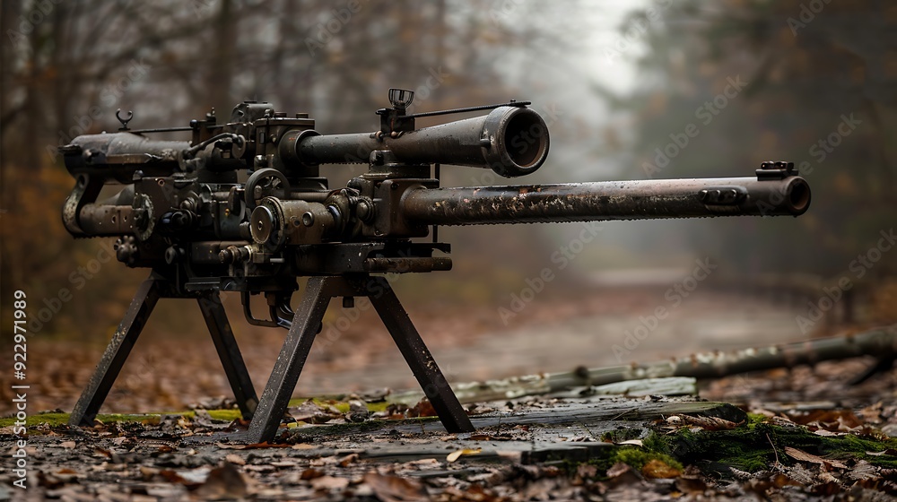 An old machine gun An old machine gun