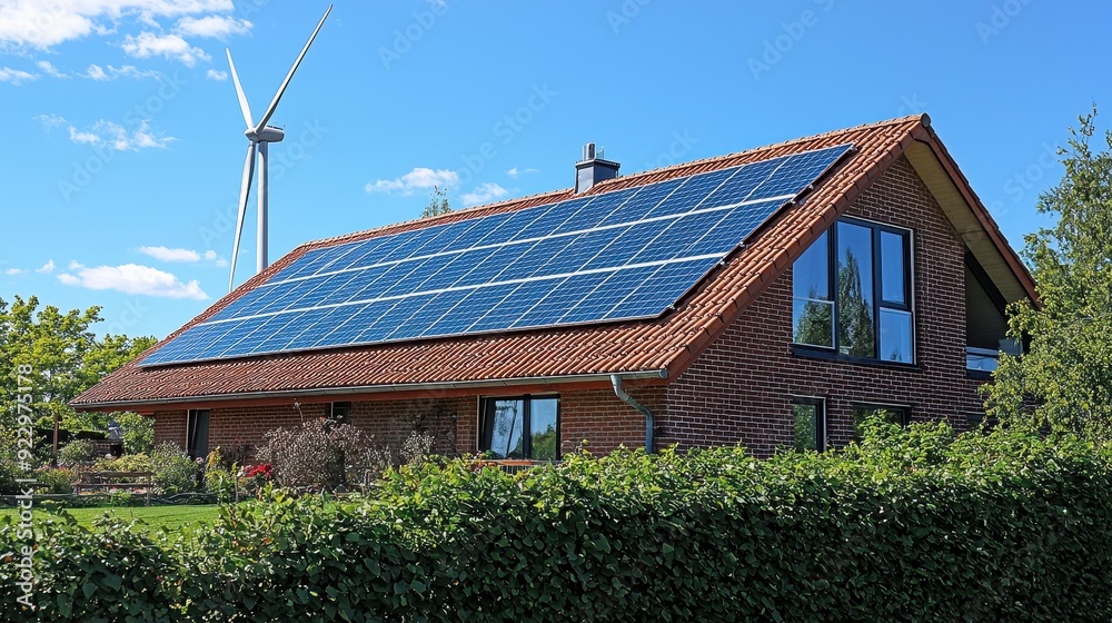 Obraz premium Solar panels in buildings