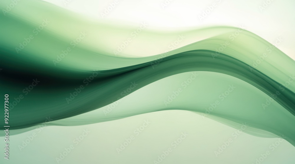 Gentle green waves flow gracefully on a peaceful soft gradient background Gentle green waves flow gracefully on a peaceful soft gradient background