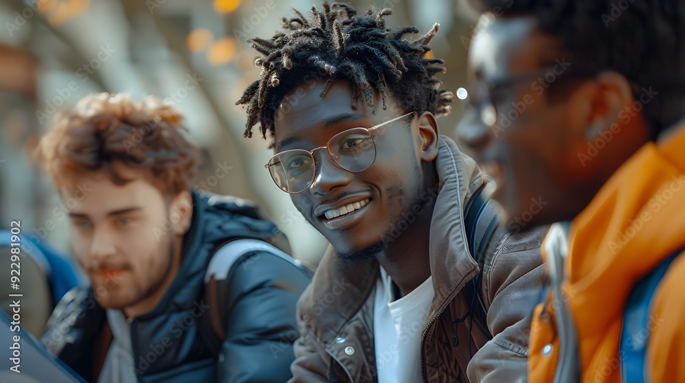 Happy young man with dreadlocks and glasses smiling. Happy young man with dreadlocks and glasses smiling.