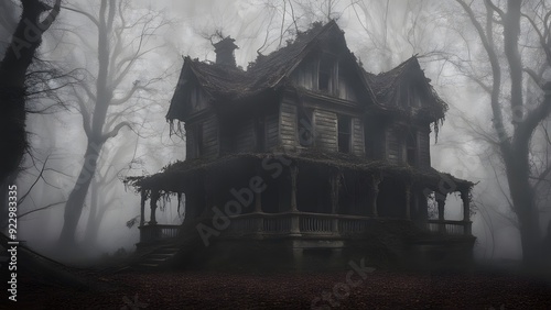 Abandoned Haunted House Generative AI