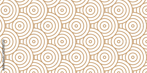 Abstract traditional geometric overlapping creative wave circle minimal lapping textile round vector texture. brown and white fabric element repeat swirl geometrical background.
