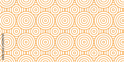 Abstract traditional geometric overlapping creative wave circle minimal lapping textile round vector texture. brown and white fabric element repeat swirl geometrical background.