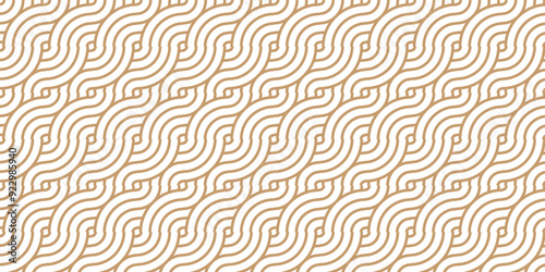 Abstract traditional geometric overlapping creative wave circle minimal lapping textile round vector texture. brown and white fabric element repeat swirl geometrical background.