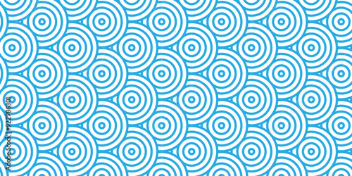 Vector abstract traditional geometric overlapping diamond creative wave circle minimal lapping textile round vector texture. blue and white fabric element repeat swirl geometrical background.