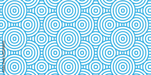 Overlapping Pattern diamond geometric blue color spiral line waves abstract wave line. seamless blue tile stripe overlap creative retro circle line fabric pattern.