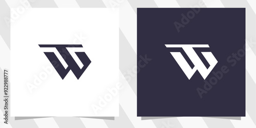 letter tw wt logo design vector
