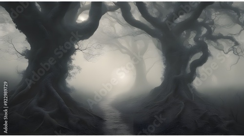 Ghostly Forest Path Generative AI