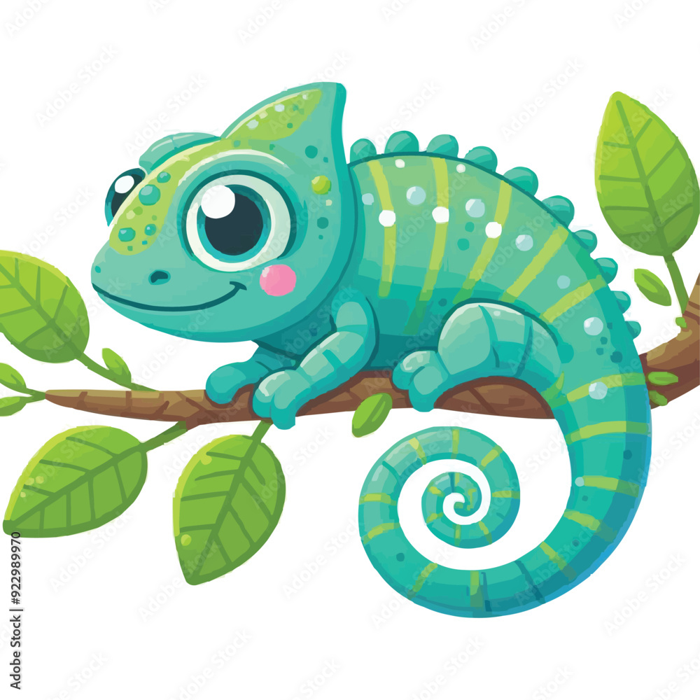Fototapeta premium cute chameleon vector illustration
