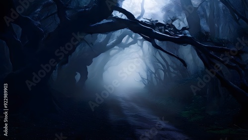 Ghostly Forest Path Generative AI