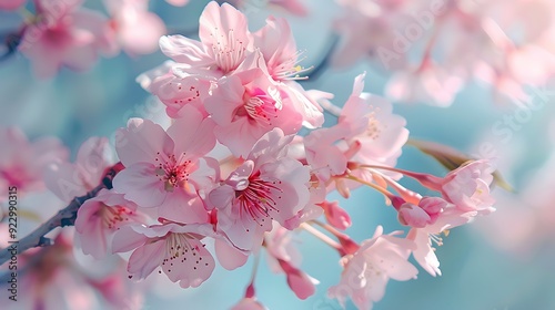 Beautiful cherry blossoms in a city park