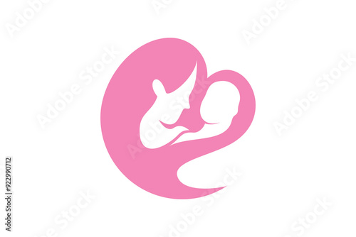 Mom and baby heart logo