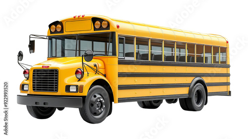 A vibrant yellow school bus ready to transport students to their destinations, symbolizing education and safety.