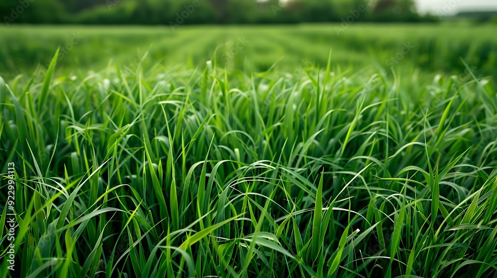 Beautiful sight of lush green grass in a field during the summer outdoors Beautiful sight of lush green grass in a field during the summer outdoors