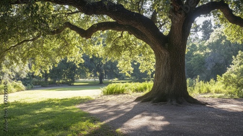 Sunlight Through the Trees in a Park