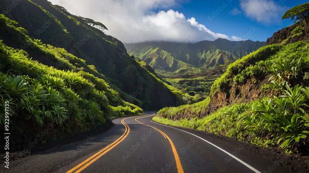 Fototapeta premium Beautiful Road to Hana in Maui, Hawaii 