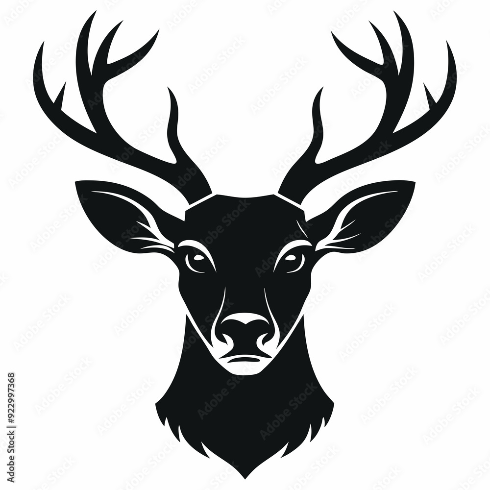 Silhouette deer head logo icon vector art illustration Silhouette deer head logo icon vector art illustration