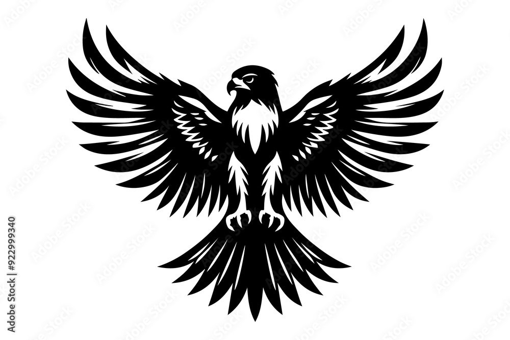 Fototapeta premium falcon silhouette vector illustration isolated on transparent background- Generative AI