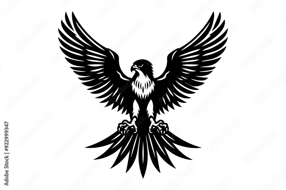Obraz premium falcon silhouette vector illustration isolated on transparent background- Generative AI