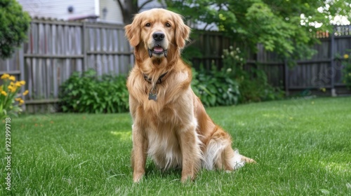 Golden Retriever in the Backyard