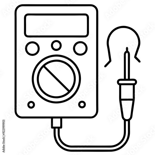 Multimeter with two leads art vector illustration