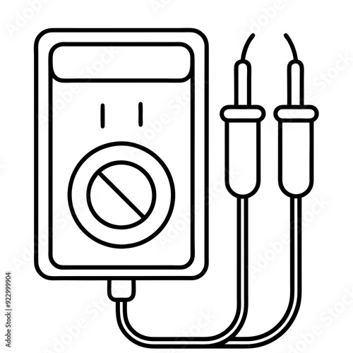 Multimeter with two leads art vector illustration