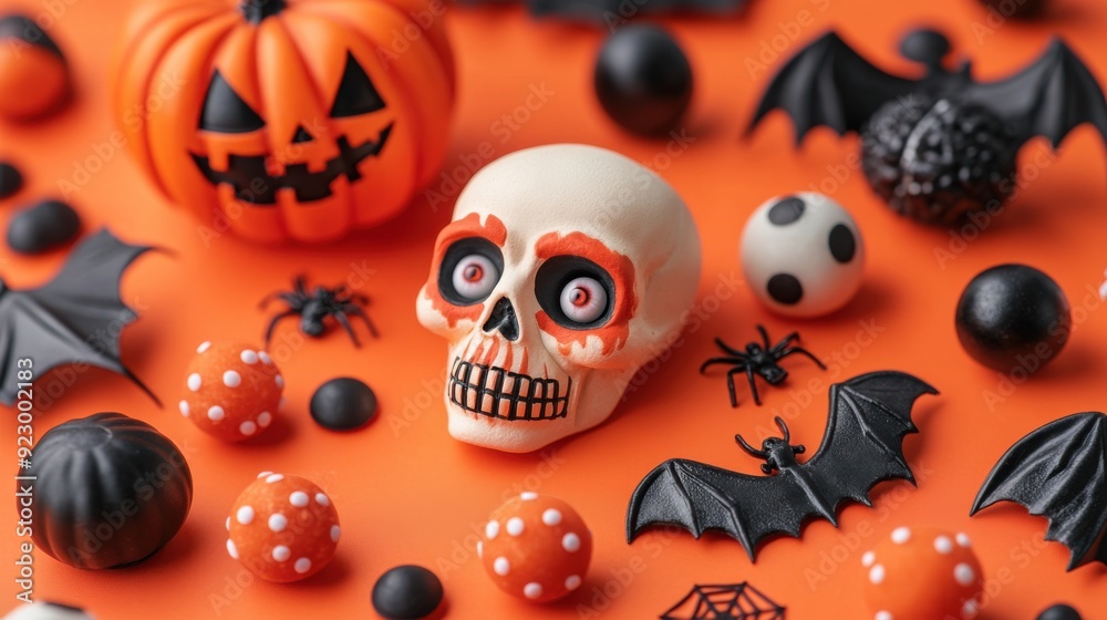 Seamless Halloween tile pattern with spooky elements Seamless Halloween tile pattern with spooky elements
