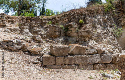 Excavations  at an archaeological site in the ancient burial site of Beit Shearim Necropolis near Kiryat Tivon city in northern Israel photo