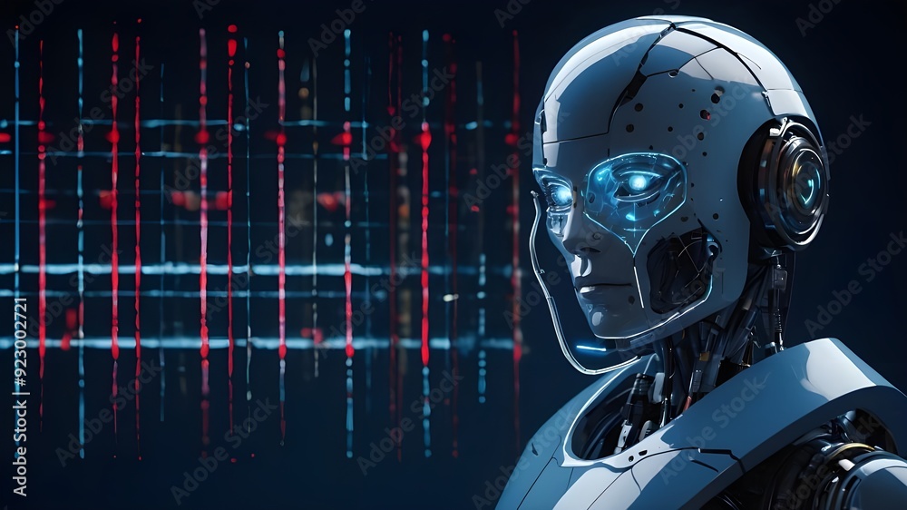 Voice automated robot assistant. Artificial intelligence communicates and answers calls using a headset Voice automated robot assistant. Artificial intelligence communicates and answers calls using a headset