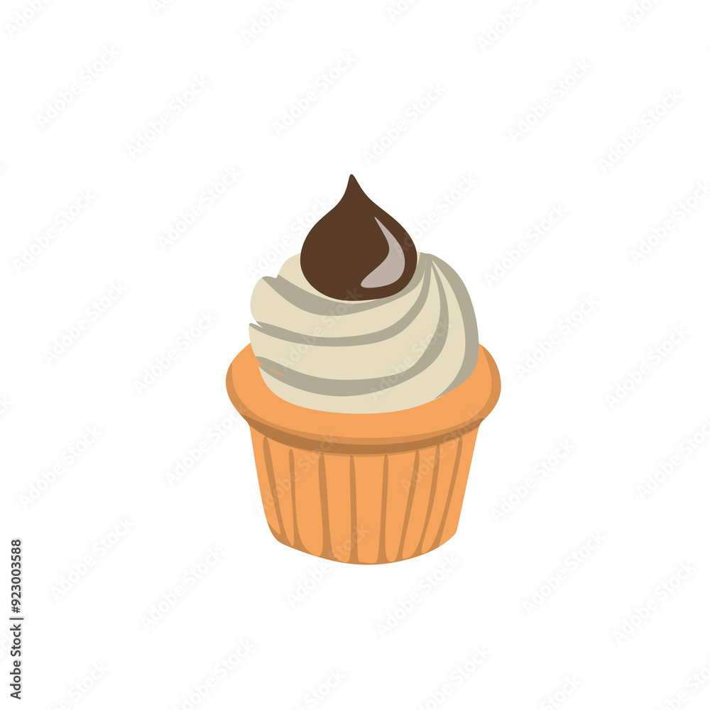 cupcake with cream vector illustration cupcake with cream vector illustration