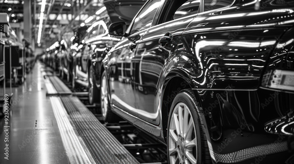 Fototapeta premium Cars on the Assembly Line