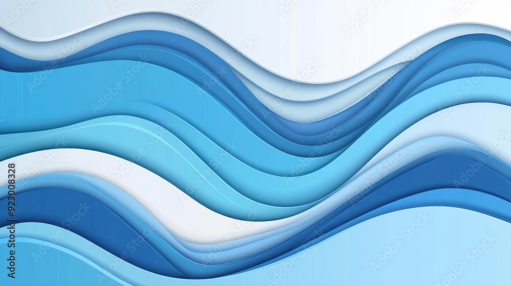 Fototapeta premium Experience the soothing vibe of this abstract blue wave vector. Its modern textures add a cool touch to any design.