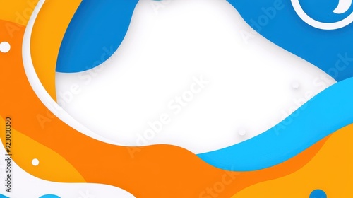 Experience a vibrant abstract business banner with a modern twist, blending orange and blue hues for a sleek, cartoonstyle design.