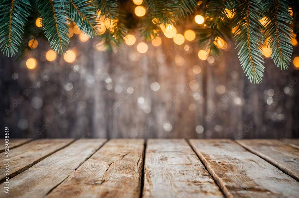 Christmas Vibes: Pine Branch, Snow and Festive Lights Christmas Vibes: Pine Branch, Snow and Festive Lights