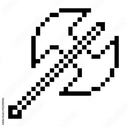 Ax in pixel style element design.