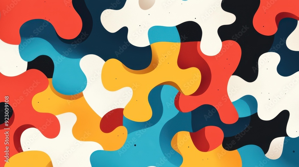 Modern cartoonstyle abstract puzzle template, perfect for design projects. Features textured backgrounds and space for your text. Modern cartoonstyle abstract puzzle template, perfect for design projects. Features textured backgrounds and space for your text.