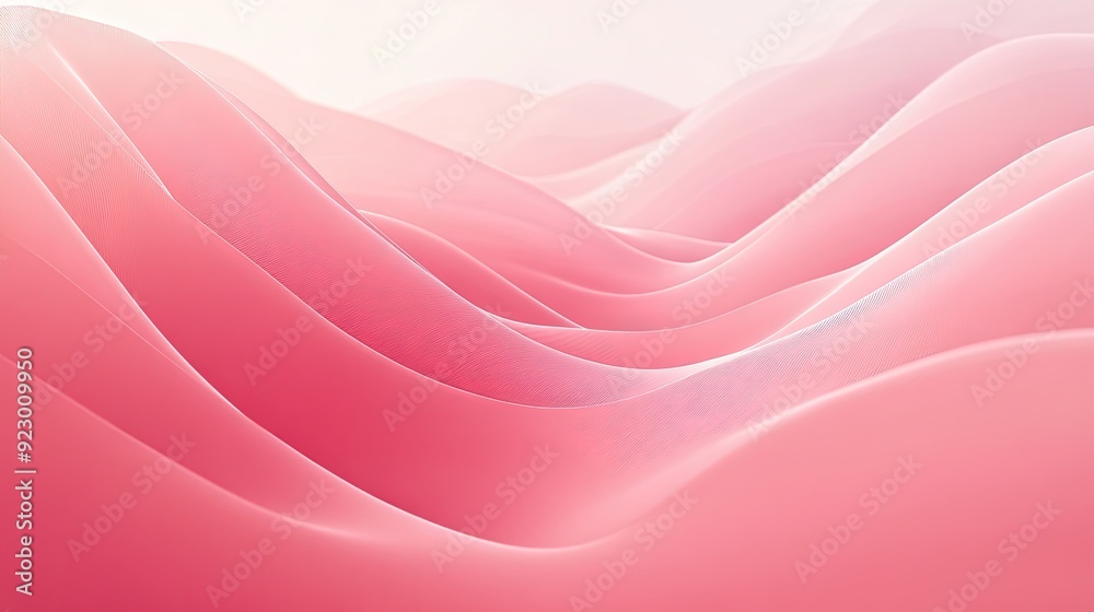 Obraz premium Abstract Pink Waves Background with Smooth Gradient and Soft Curves in Pastel Tones