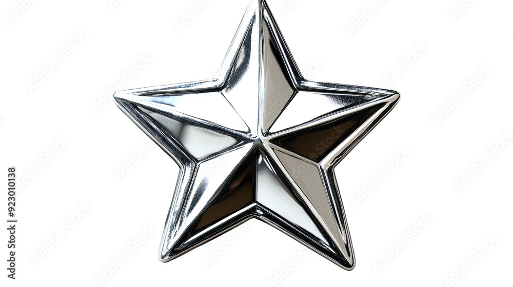 Obraz premium Metallic star transparent background